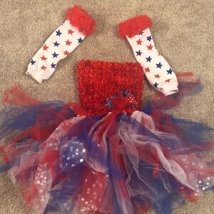 Sparkling Red, White, and Blue Dance Costume